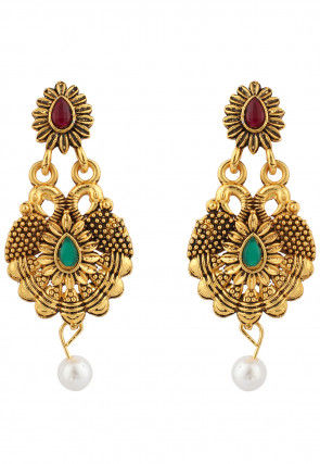 Oxidised Stone Studded Peacock Style Necklace Set