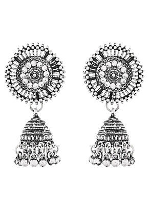 Oxidised Stones Studded Choker Necklace Set