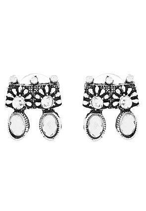 Oxidised Stones Studded Choker Necklace Set