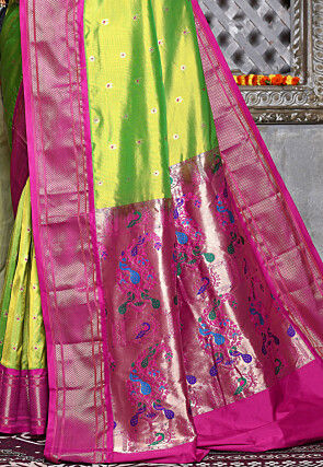 Paithani Pure Silk Saree in Green