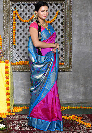 Paithani Pure Silk Saree in Magenta