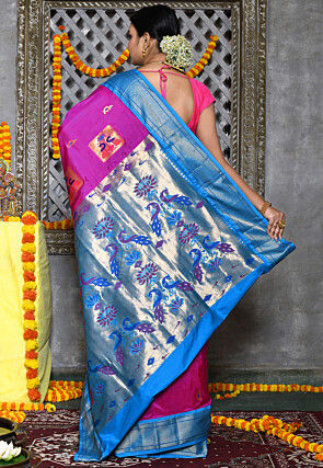 Paithani Pure Silk Saree in Magenta
