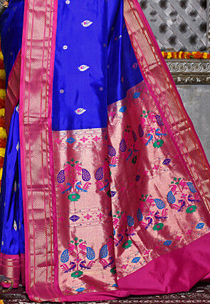 Paithani Pure Silk Saree in Royal Blue