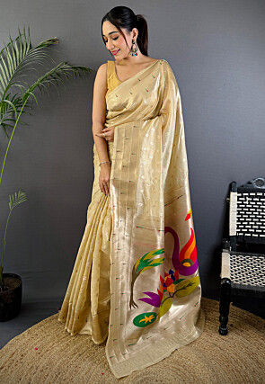 Paithani Saree in Beige