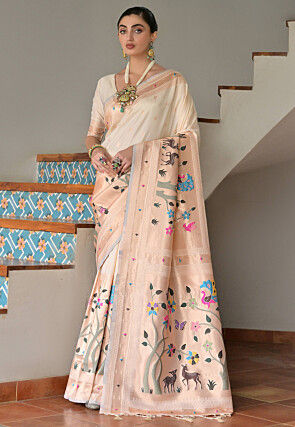 Paithani Saree in Cream