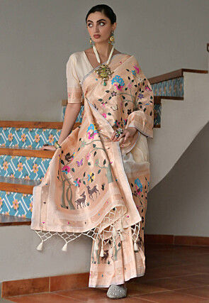 Paithani Saree in Cream