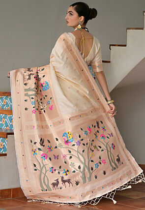 Paithani Saree in Cream