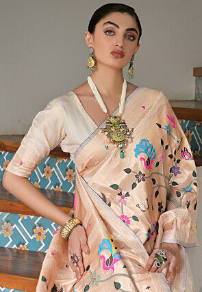 Paithani Saree in Cream