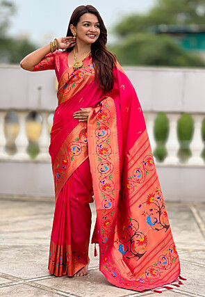 Paithani Saree in Fuchsia