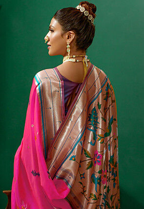 Paithani Saree in Fuchsia