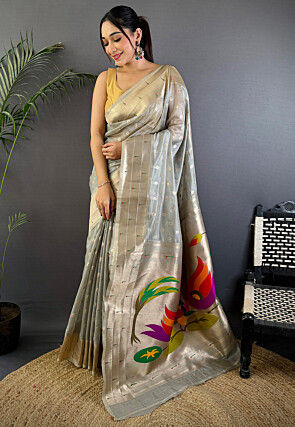 Paithani Saree in Grey
