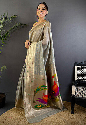 Paithani Saree in Grey