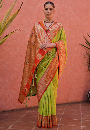 Paithani Saree in Light Green