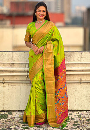 Paithani Saree in Light Green