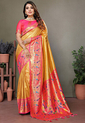 Paithani Saree in Mustard