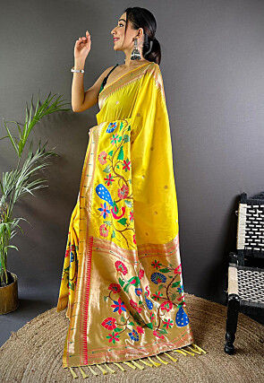 Woven Saree in Yellow