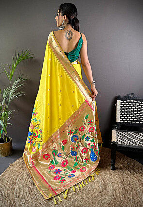 Woven Saree in Yellow