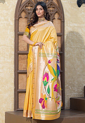 Paithani Saree in Yellow