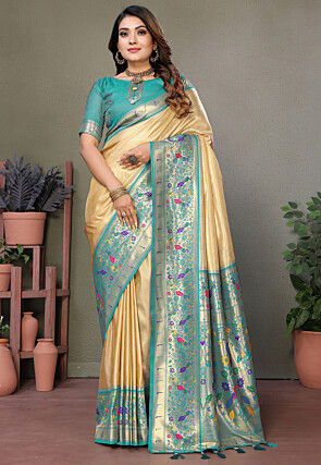 Paithani Silk Saree in Beige