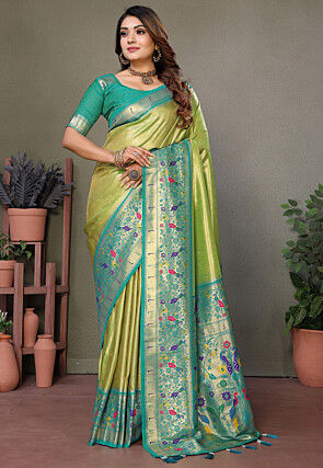 Paithani Silk Saree in Light Green