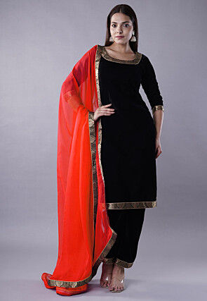 Black velvet salwar suit hotsell