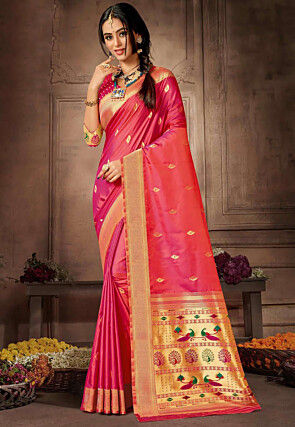 New Collection - Original Paithani Sarees in Violet - Designerkloth