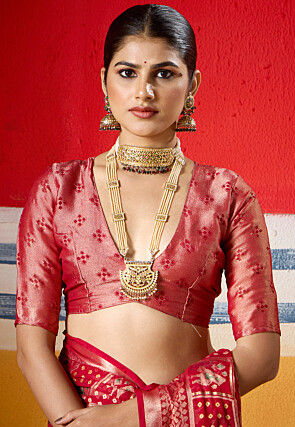 Patola Georgette Brasso Saree in Red