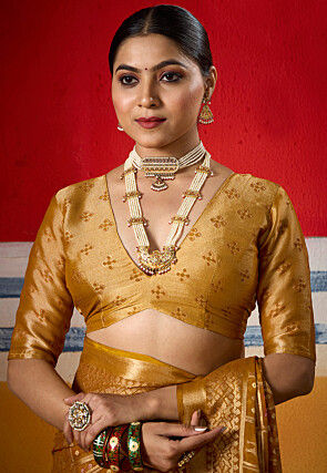 Patola Georgette Brasso Saree in Yellow