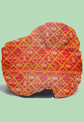 Patola Printed Kota Silk Kids Turban in Orange