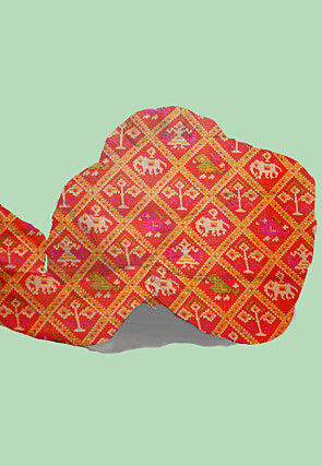 Patola Printed Kota Silk Kids Turban in Orange