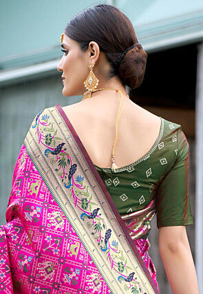 Patola Saree in Fuchsia