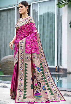 Patola Saree in Fuchsia
