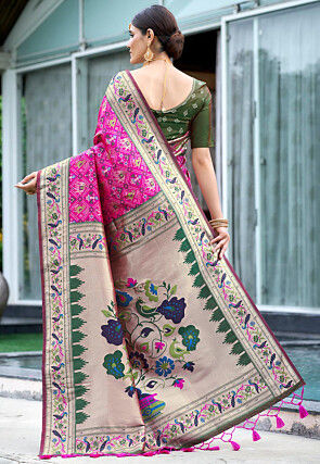 Patola Saree in Fuchsia