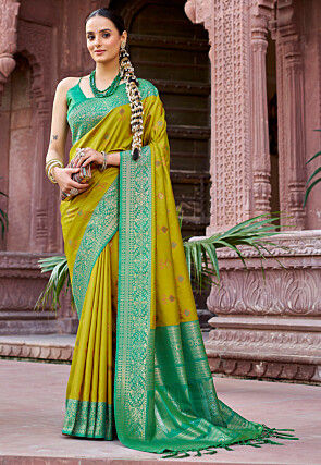 Patola Saree in Light Green