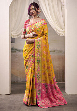 Patola Saree in Mustard