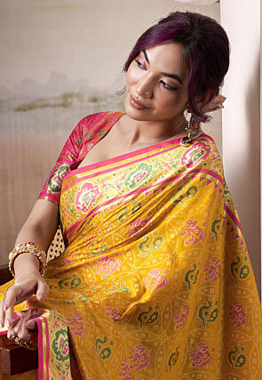 Patola Saree in Mustard