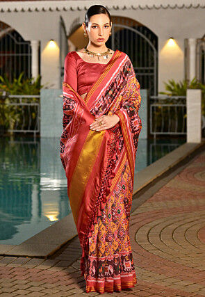 Patola Saree in Mustard