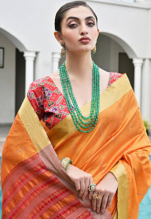 Patola Saree in Mustard