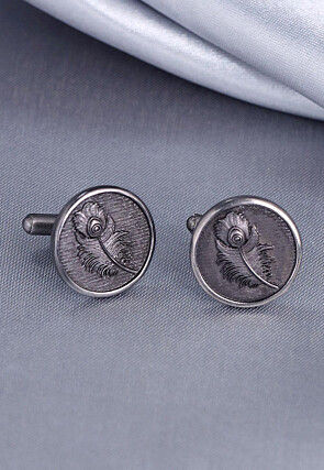 Peacock Grace Metallic Cufflink Pair