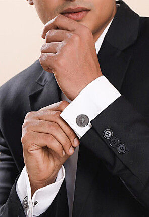 Peacock Grace Metallic Cufflink Pair