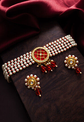Pearl Choker Necklace Set