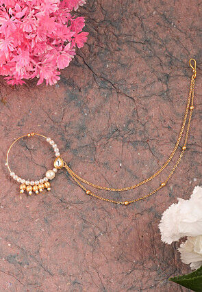 Pearl Nose Ring with Layered Chain