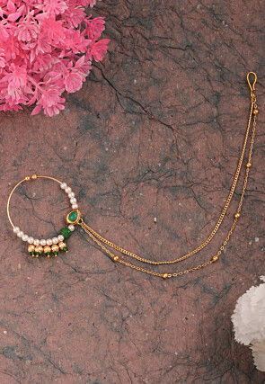 Pearl Nose Ring with Layered Chain