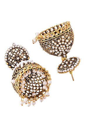 Pearl Studded Jhumka Style Earrings