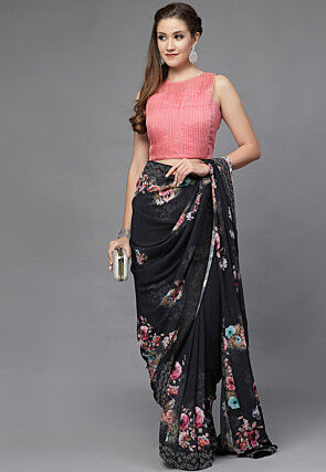 Pintucks Organza Back Cut Out Blouse in Pink