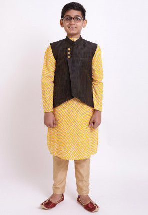 Plain Art Silk Jacket in Brown
