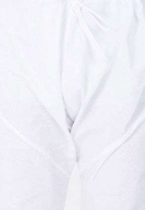Plain Cotton Churidar in White