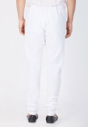 Plain Cotton Churidar in White
