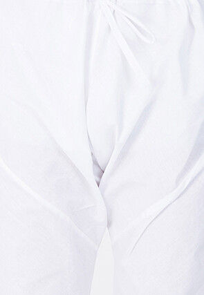 Plain Cotton Churidar in White