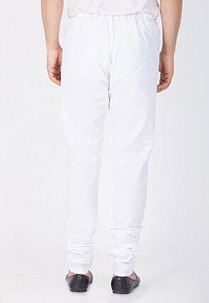 Plain Cotton Churidar in White